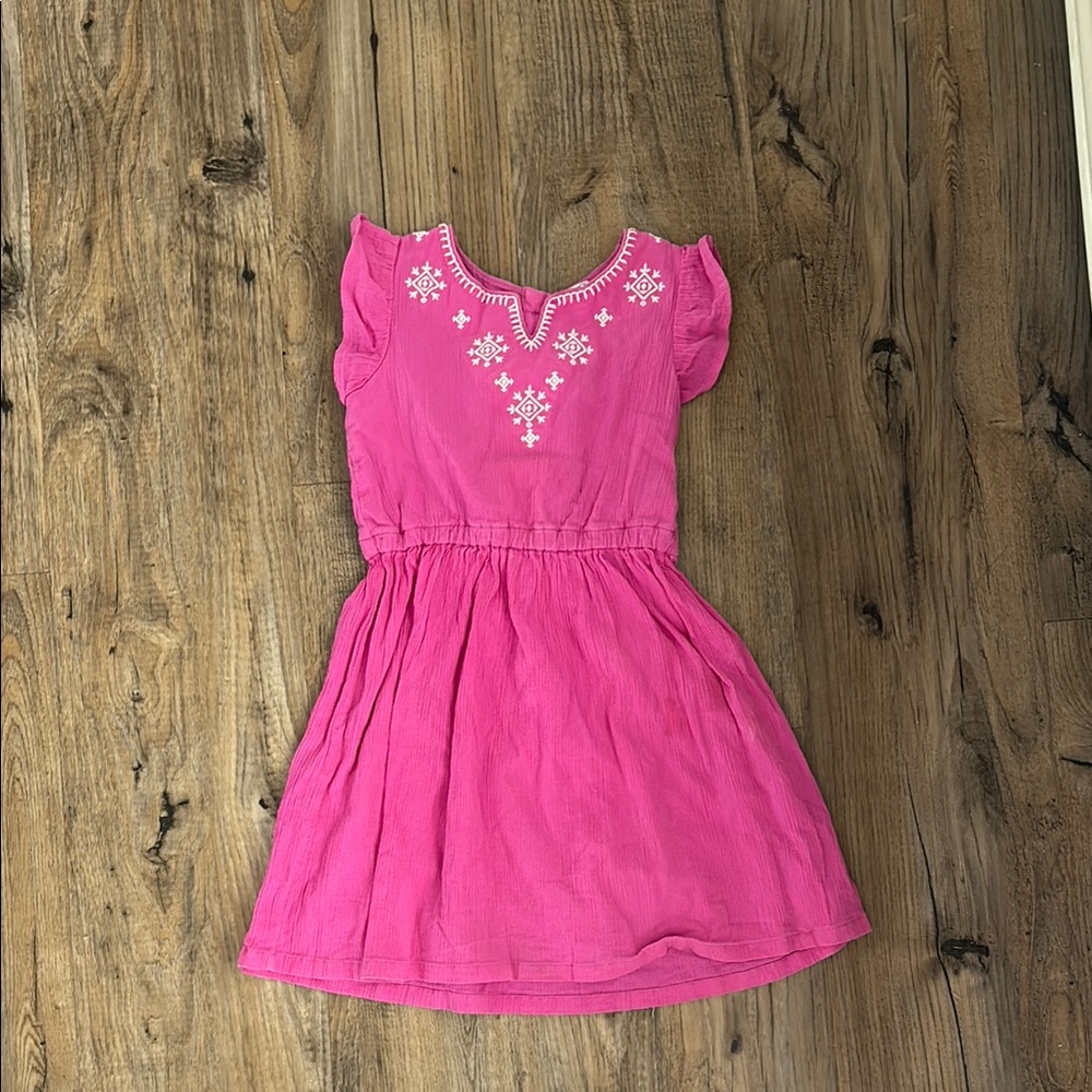 Carter's Pink Ruffled Tiered Sundress with Flutter Sleeves